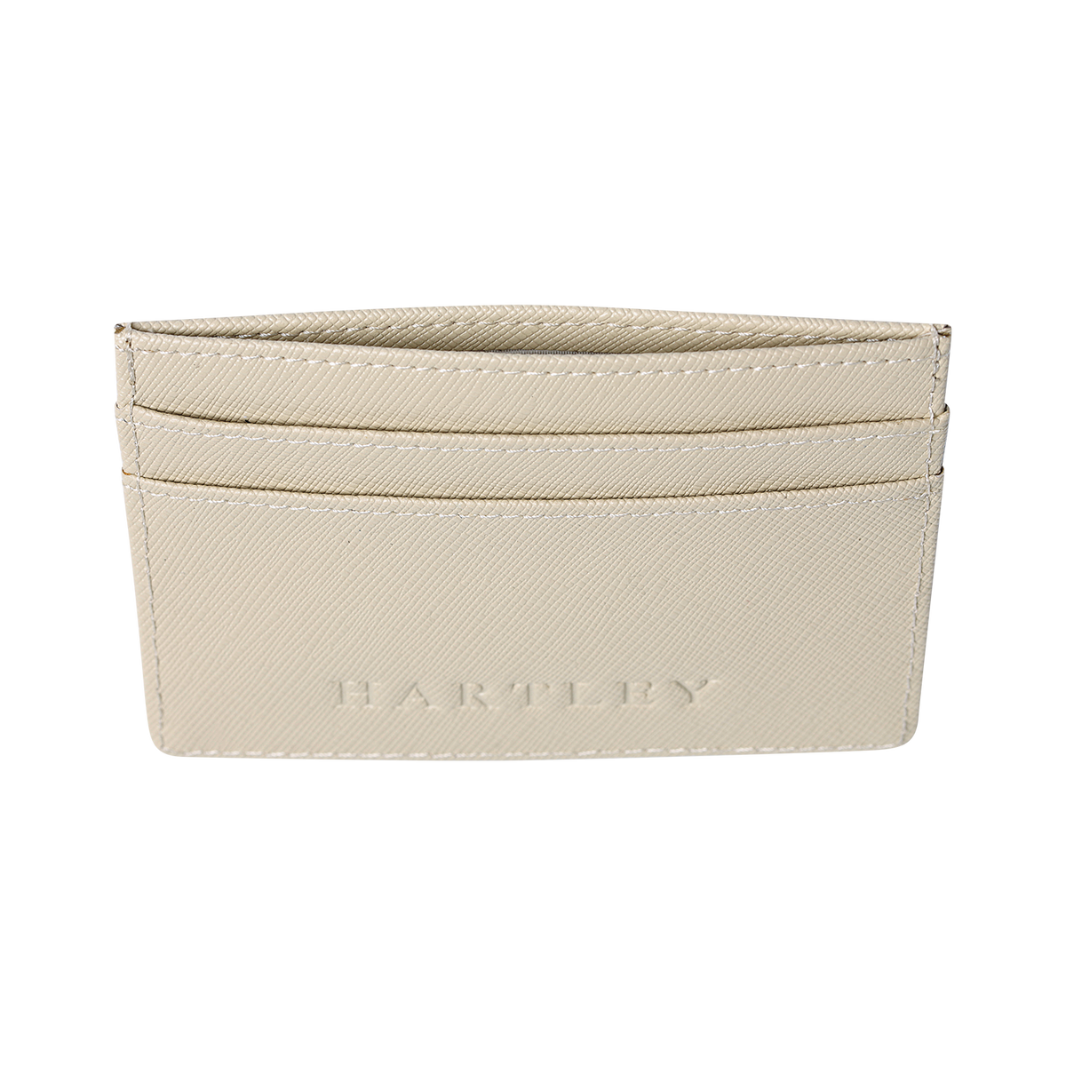 Hartley Beige Saffiano Italian Wallet Opened