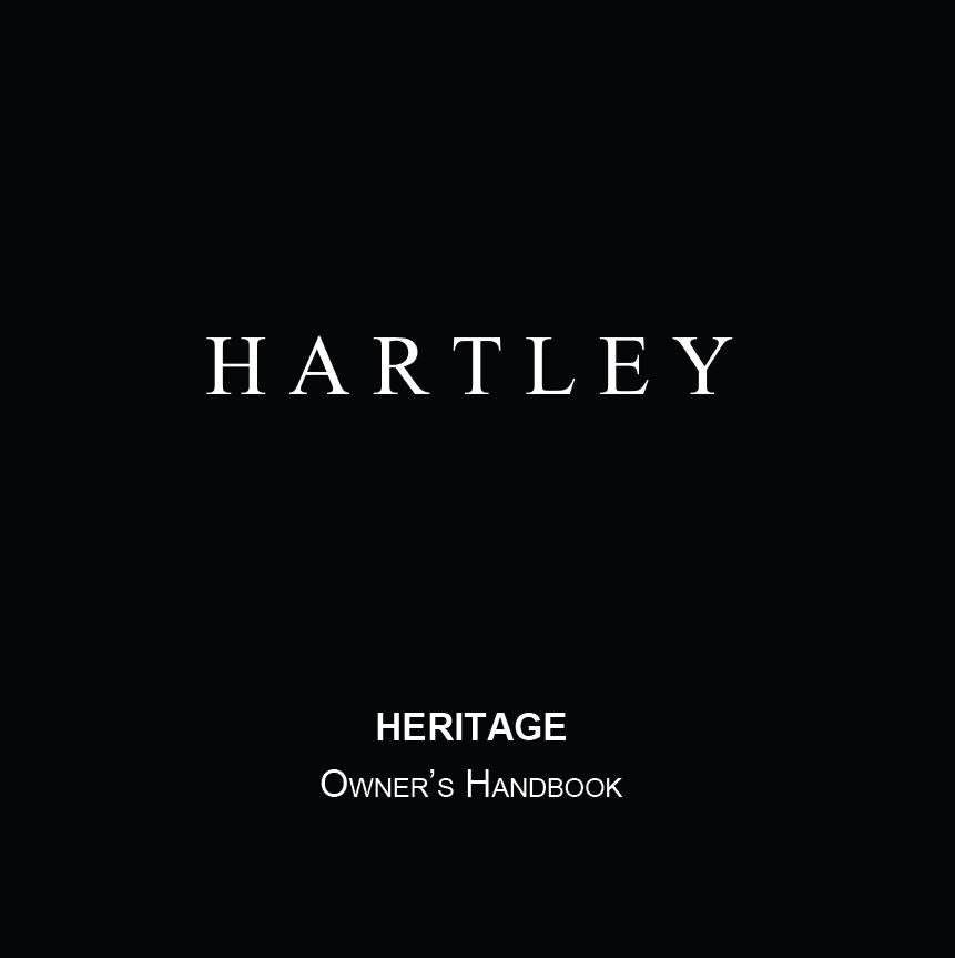 The Hartley HERITAGE OWNERS HANDBOOK Front Cover