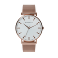 Heritage Rose Gold White Dial with Rose Gold Mesh