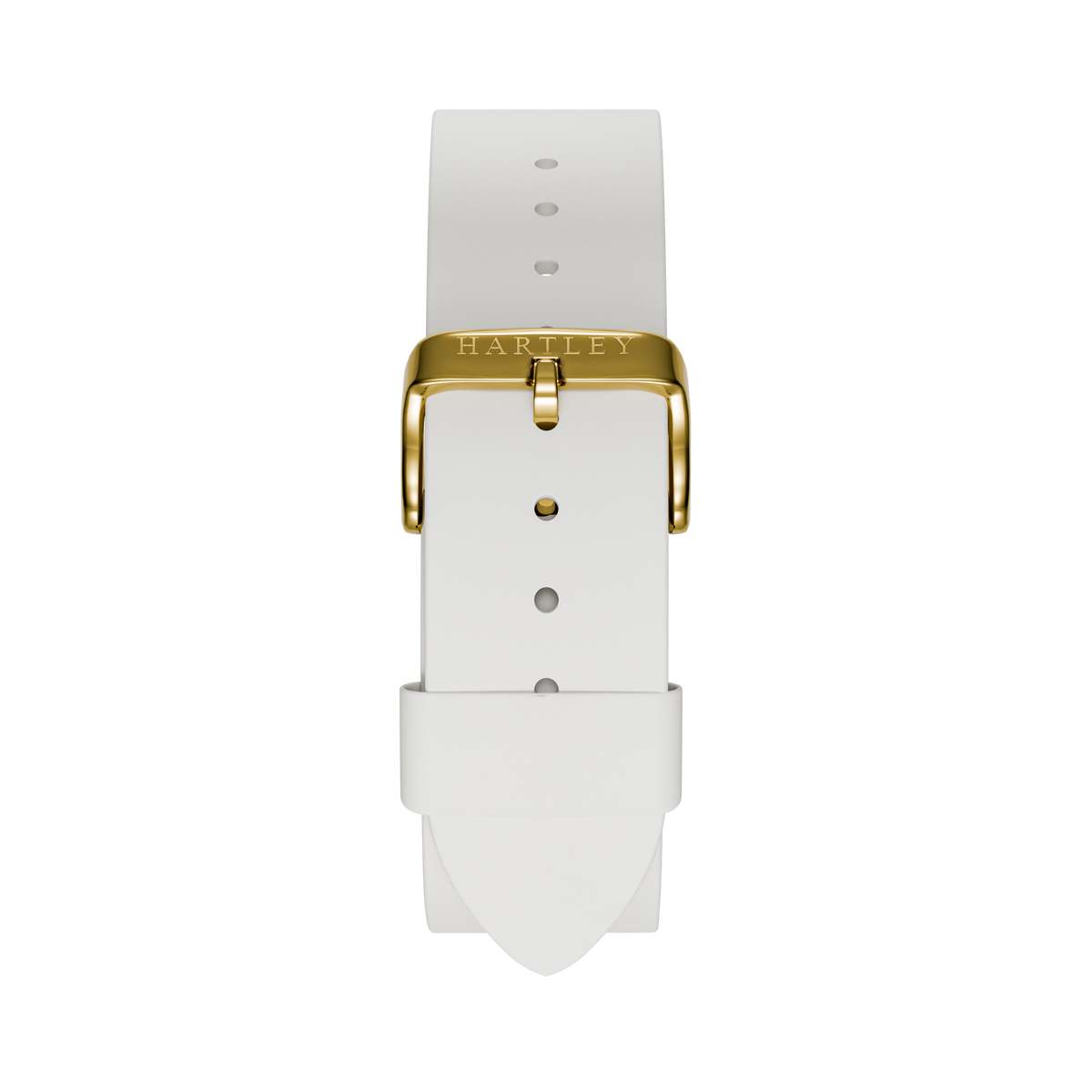 WHITE LEATHER STRAP WITH GOLD BUCKLE