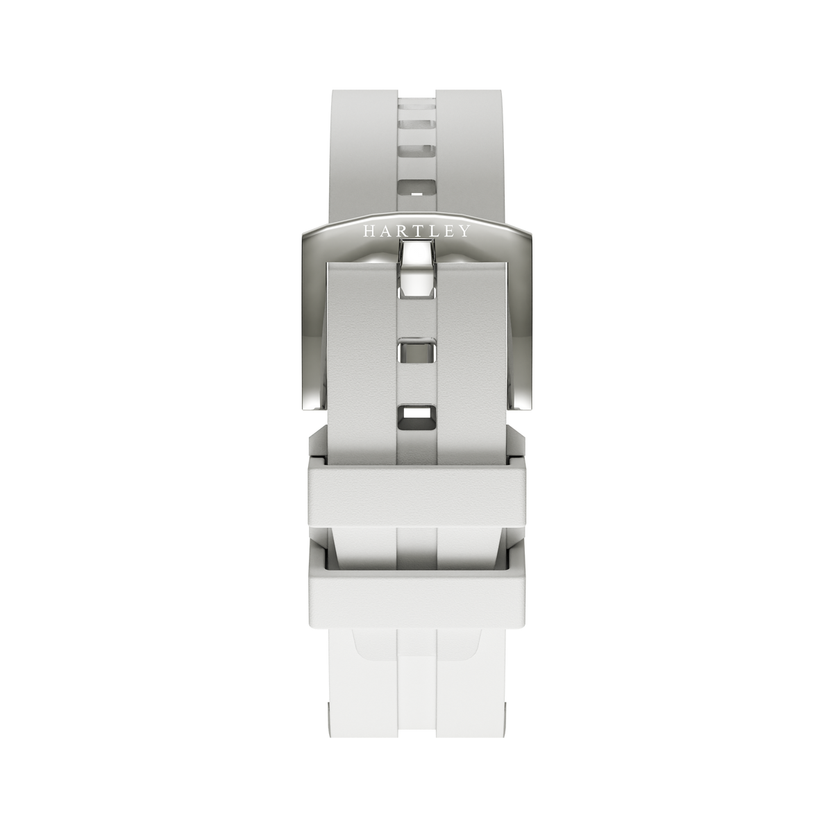 WHITE SILICONE STRAP WITH SILVER BUCKLE